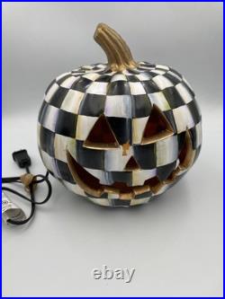 RARE Mackenzie-Childs Courtly Check Jack O' Lantern Pumpkin Plug In Plastic Mold