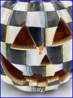 RARE Mackenzie-Childs Courtly Check Jack O' Lantern Pumpkin Plug In Plastic Mold