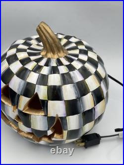 RARE Mackenzie-Childs Courtly Check Jack O' Lantern Pumpkin Plug In Plastic Mold