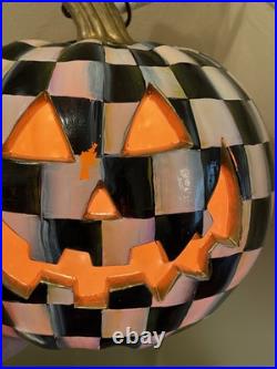RARE Mackenzie-Childs Courtly Check Jack O' Lantern Pumpkin Plug In Plastic Mold