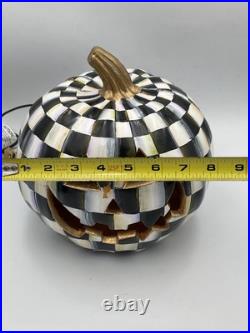 RARE Mackenzie-Childs Courtly Check Jack O' Lantern Pumpkin Plug In Plastic Mold