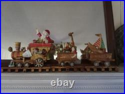 RARE Mark Roberts Christmas Vintage Train set Mantle stocking holders 21