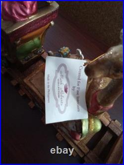 RARE Mark Roberts Christmas Vintage Train set Mantle stocking holders 21