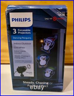 RARE Philips 3ct Christmas Focusable LED Projectors Dancing Penguins