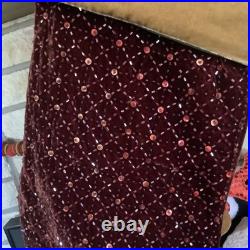RARE Pottery Barn Jeweled Sequin Beaded Velvet Christmas Stocking Burgundy Gold RARE Pottery Barn Jeweled Sequin Beaded Velvet Christmas Stocking Burgundy Gold