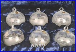 RARE Set of 6 La Vida Clear Crystal Christmas Ball Hand Blown Hand Cut Ornaments RARE Set of 6 La Vida Clear Crystal Christmas Ball Hand Blown Hand Cut Ornaments