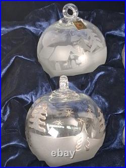 RARE Set of 6 La Vida Clear Crystal Christmas Ball Hand Blown Hand Cut Ornaments RARE Set of 6 La Vida Clear Crystal Christmas Ball Hand Blown Hand Cut Ornaments