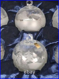 RARE Set of 6 La Vida Clear Crystal Christmas Ball Hand Blown Hand Cut Ornaments RARE Set of 6 La Vida Clear Crystal Christmas Ball Hand Blown Hand Cut Ornaments