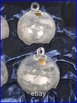 RARE Set of 6 La Vida Clear Crystal Christmas Ball Hand Blown Hand Cut Ornaments RARE Set of 6 La Vida Clear Crystal Christmas Ball Hand Blown Hand Cut Ornaments