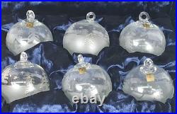 RARE Set of 6 La Vida Clear Crystal Christmas Ball Hand Blown Hand Cut Ornaments RARE Set of 6 La Vida Clear Crystal Christmas Ball Hand Blown Hand Cut Ornaments