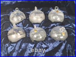RARE Set of 6 La Vida Clear Crystal Christmas Ball Hand Blown Hand Cut Ornaments RARE Set of 6 La Vida Clear Crystal Christmas Ball Hand Blown Hand Cut Ornaments