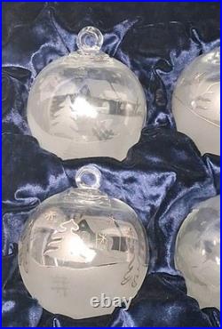 RARE Set of 6 La Vida Clear Crystal Christmas Ball Hand Blown Hand Cut Ornaments RARE Set of 6 La Vida Clear Crystal Christmas Ball Hand Blown Hand Cut Ornaments