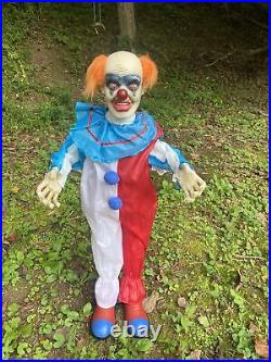 RARE Spooky Village Animated 36 Scary Clown Halloween Prop Porch Yard Decor