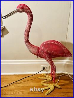RARE! Vintage 33 Lighted Moving Metal Flamingo Yard Sculpture Heavy RARE! Vintage 33 Lighted Moving Metal Flamingo Yard Sculpture Heavy