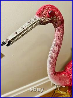 RARE! Vintage 33 Lighted Moving Metal Flamingo Yard Sculpture Heavy RARE! Vintage 33 Lighted Moving Metal Flamingo Yard Sculpture Heavy