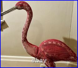 RARE! Vintage 33 Lighted Moving Metal Flamingo Yard Sculpture Heavy RARE! Vintage 33 Lighted Moving Metal Flamingo Yard Sculpture Heavy