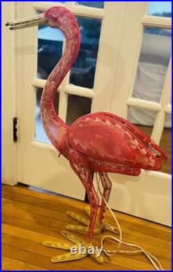 RARE! Vintage 33 Lighted Moving Metal Flamingo Yard Sculpture Heavy RARE! Vintage 33 Lighted Moving Metal Flamingo Yard Sculpture Heavy