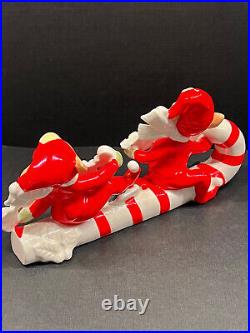 RARE Vintage Candy Cane'Merry Christmas' Pixies/Elves NOTABLE 1950s Japan