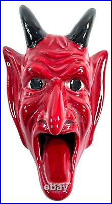 RARE vtg Ceramic Devil Krampus ashtray wall hanger incense burner halloween