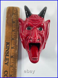 RARE vtg Ceramic Devil Krampus ashtray wall hanger incense burner halloween