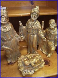 RAZ Import 15 Baby Jesus Wisemen Joesph Gold Bronze Nativity Christmas NEW I