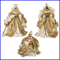RAZ Import 15 Three Wisemen Ivory Gold Bronze Sequin Nativity Christmas NEW