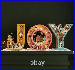 RESERVED JOY Monogram Wonderland Light-Up Scene Christmas Letter SET 3 NEW