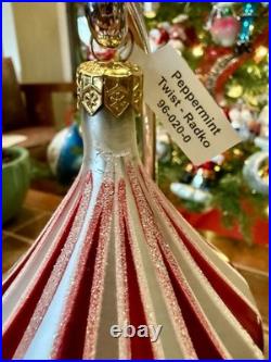 Radko PEPPERMINT TWIST Santa Carousel Christmas Ornament Italy 96-020-0