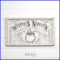 Ragon House Halloween 32 White Distressed Witches Kitchen Sign Metal 32L