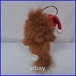 Rainforest Cafe Chrsitmas Ornament Stuffed Animal Plush Lion Santa Hat 4