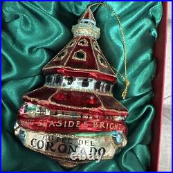 Rare 2015 Hotel Del Coronado Glass Making Seasides Bright Ornament Christmas