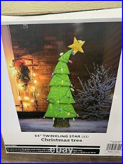 Rare 64 Twinkling Star Led Christmas Tree Tilting