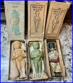 Rare Antique SOAP BABY, soap dolls in original boxes. Lot of 3 Rare Antique SOAP BABY, soap dolls in original boxes. Lot of 3