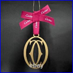 Rare Authentic Cartier Christmas Hanging Ornaments Metal Decoration 4 Pieces Set