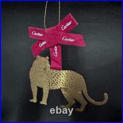 Rare Authentic Cartier Christmas Hanging Ornaments Metal Decoration 4 Pieces Set