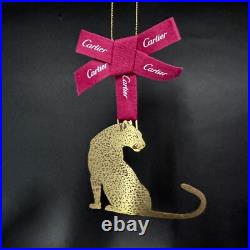 Rare Authentic Cartier Christmas Hanging Ornaments Metal Decoration 4 Pieces Set