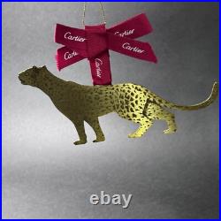 Rare Authentic Cartier Christmas Hanging Ornaments Metal Decoration 4 Pieces Set