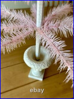 Rare Bethany Lowe Pink Feather Tree Urn Base Vintage Look Kitschy. Tall & Cute