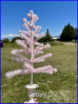 Rare Bethany Lowe Pink Feather Tree Urn Base Vintage Look Kitschy. Tall & Cute
