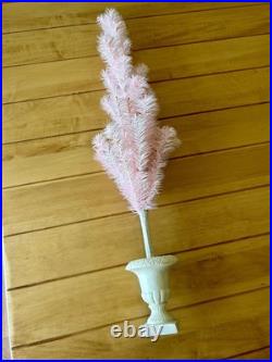 Rare Bethany Lowe Pink Feather Tree Urn Base Vintage Look Kitschy. Tall & Cute