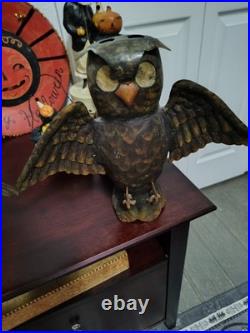Rare Bruce Elsass For Bethany Lowe Metal Owl Halloween Parade Lantern