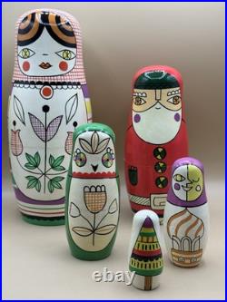 Rare Crate & Barrel Suzy Ultman Matryoshka Nesting Dolls Christmas Discontinued Rare Crate & Barrel Suzy Ultman Matryoshka Nesting Dolls Christmas Discontinued