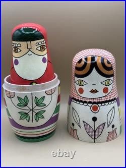 Rare Crate & Barrel Suzy Ultman Matryoshka Nesting Dolls Christmas Discontinued Rare Crate & Barrel Suzy Ultman Matryoshka Nesting Dolls Christmas Discontinued