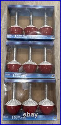 Rare HTF 3 Sets Sienna Pathway Driveway Markers 9 Tall 4.5 Wide NIB Red White