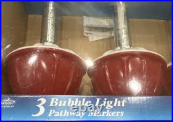 Rare HTF 3 Sets Sienna Pathway Driveway Markers 9 Tall 4.5 Wide NIB Red White