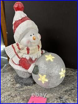 Rare Kringle Express 16 LED LIGHTED Winter Snowman Kid Snowball Star Glitter Rare Kringle Express 16 LED LIGHTED Winter Snowman Kid Snowball Star Glitter