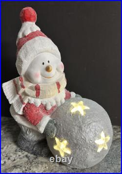 Rare Kringle Express 16 LED LIGHTED Winter Snowman Kid Snowball Star Glitter Rare Kringle Express 16 LED LIGHTED Winter Snowman Kid Snowball Star Glitter
