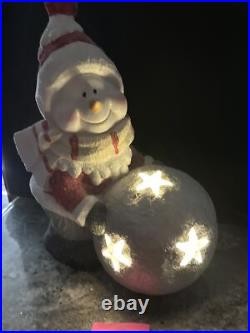 Rare Kringle Express 16 LED LIGHTED Winter Snowman Kid Snowball Star Glitter Rare Kringle Express 16 LED LIGHTED Winter Snowman Kid Snowball Star Glitter