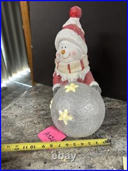 Rare Kringle Express 16 LED LIGHTED Winter Snowman Kid Snowball Star Glitter Rare Kringle Express 16 LED LIGHTED Winter Snowman Kid Snowball Star Glitter