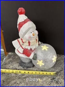 Rare Kringle Express 16 LED LIGHTED Winter Snowman Kid Snowball Star Glitter Rare Kringle Express 16 LED LIGHTED Winter Snowman Kid Snowball Star Glitter
